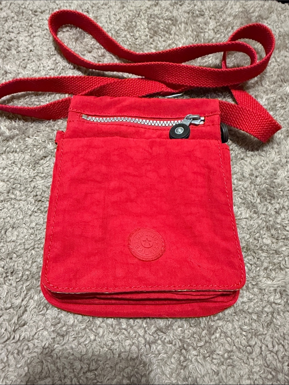 Kipling Red Eldorado Crossbody Bag with Front Flap